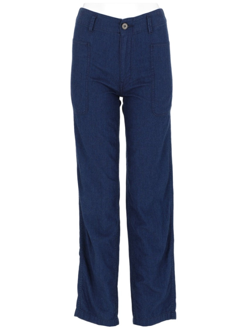 Vince Straight-Leg Cotton Pants With Mid-Rise Waist