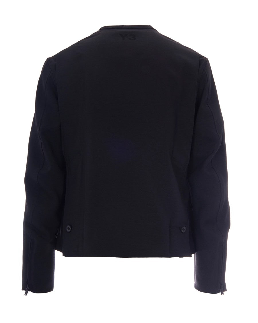 Y-3 Wide-Cut Draped Black Jacket With Contemporary Silhouette