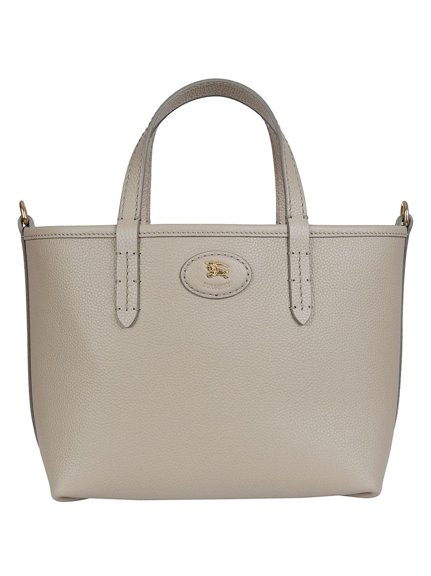 Burberry Reversible Handheld Bag In Textured Calf Grain Leather