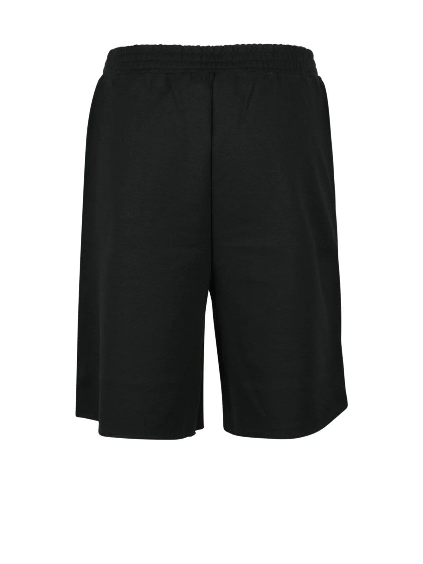 Douuod Black Cotton Raw-Hem Shorts
