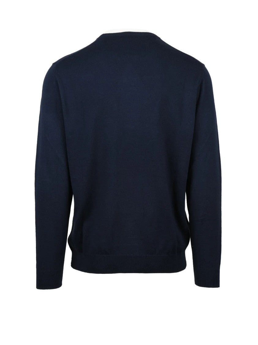 Cashmere Company P. Classic Crewneck Sweater In Navy Blue Cashmere Blend