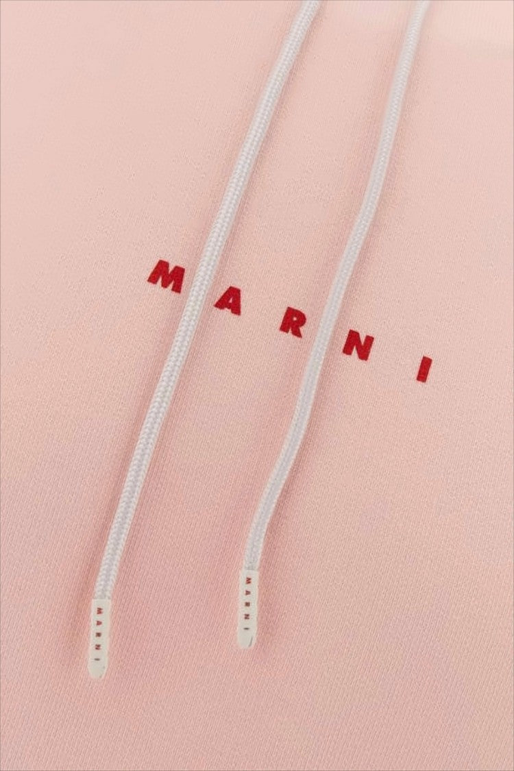 Marni Pastel Pink Relaxed Fit Hoodie With Front Kangaroo Pocket