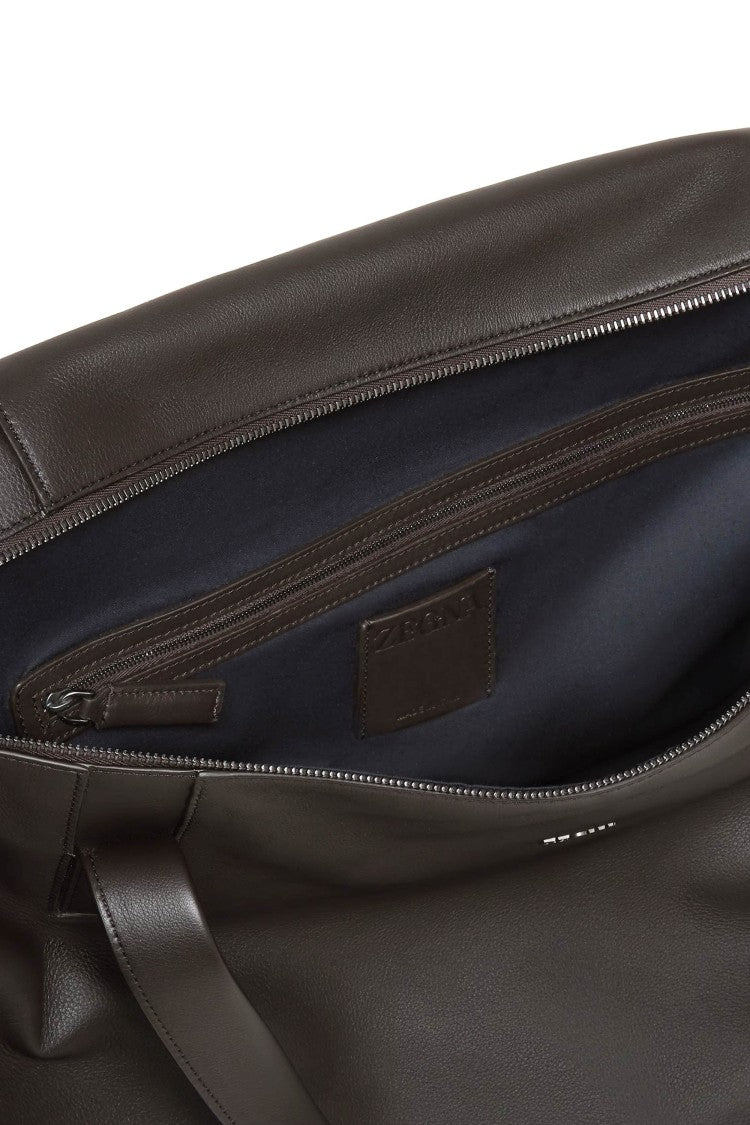 Zegna Second Skin Leather Holdall Bag