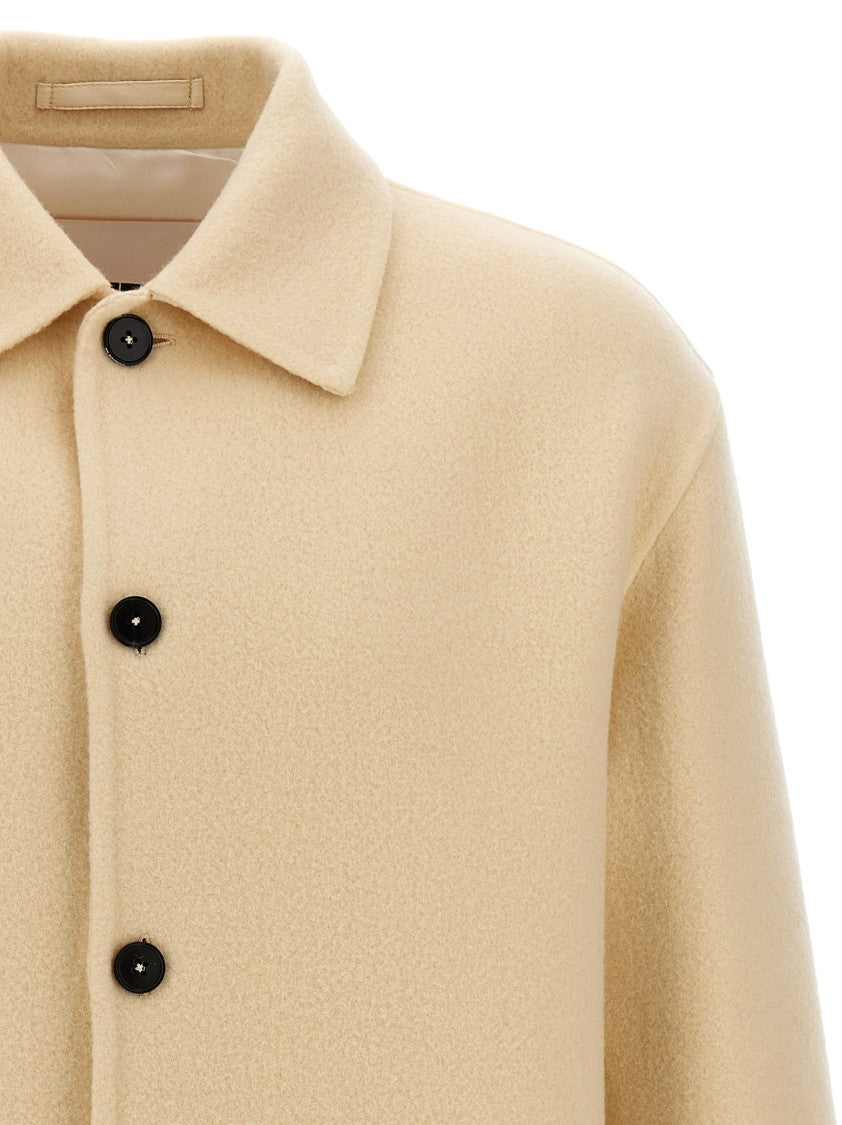 Jil Sander Tailored Wool Coat With Button Closure
