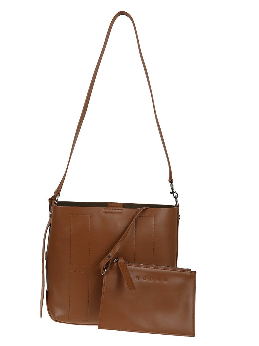 Hogan Soft Calfskin Hobo Shoulder Bag With Removable Pouch