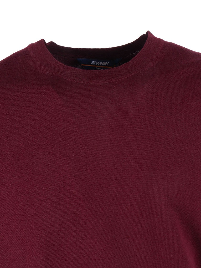 K-Way Burgundy Combe Minimalist Cotton T-Shirt