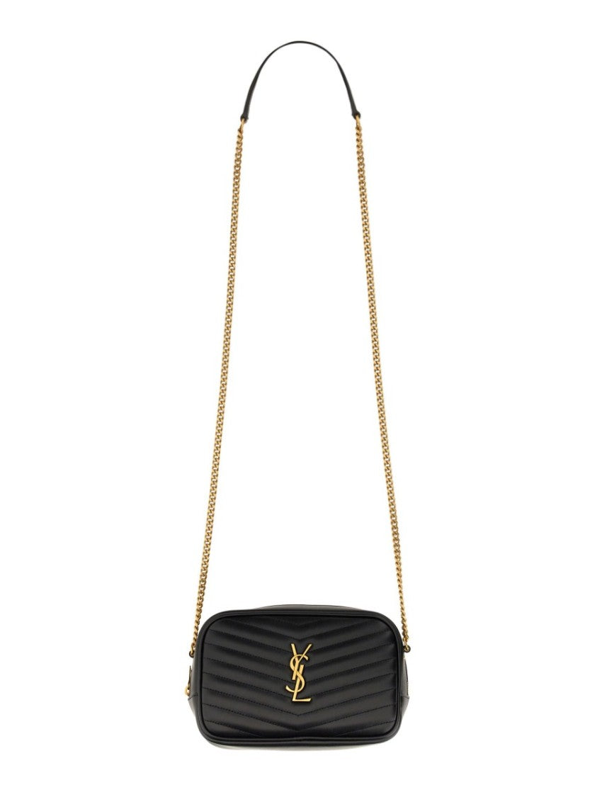 Saint Laurent Compact Chevron Quilted Mini Lou Shoulder Bag