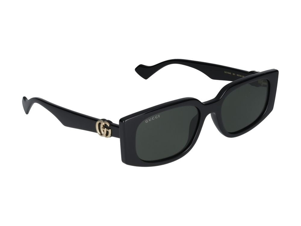 Gucci Black Metallic Logo Oversized Square Sunglasses