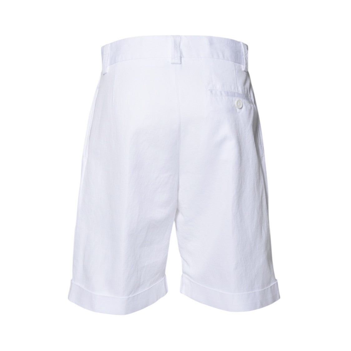 Aspesi White Cotton-Linen Gabardine Bermuda Shorts