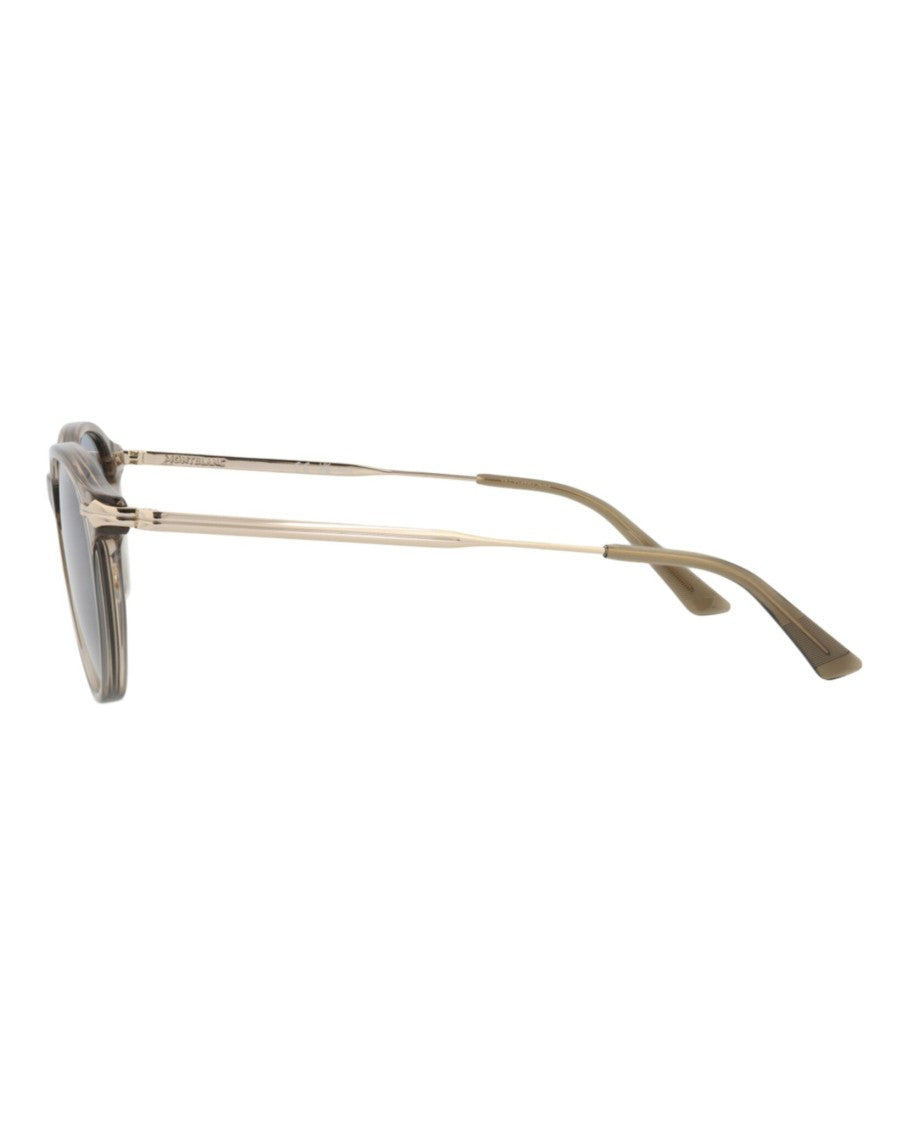 Montblanc Round-Frame Sunglasses In Recycled Acetate With Metal Temples