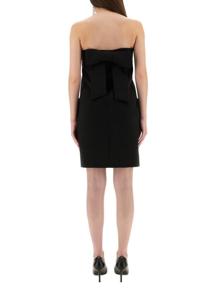 Moschino Strapless Bandage Sheath Dress With Bow Detail