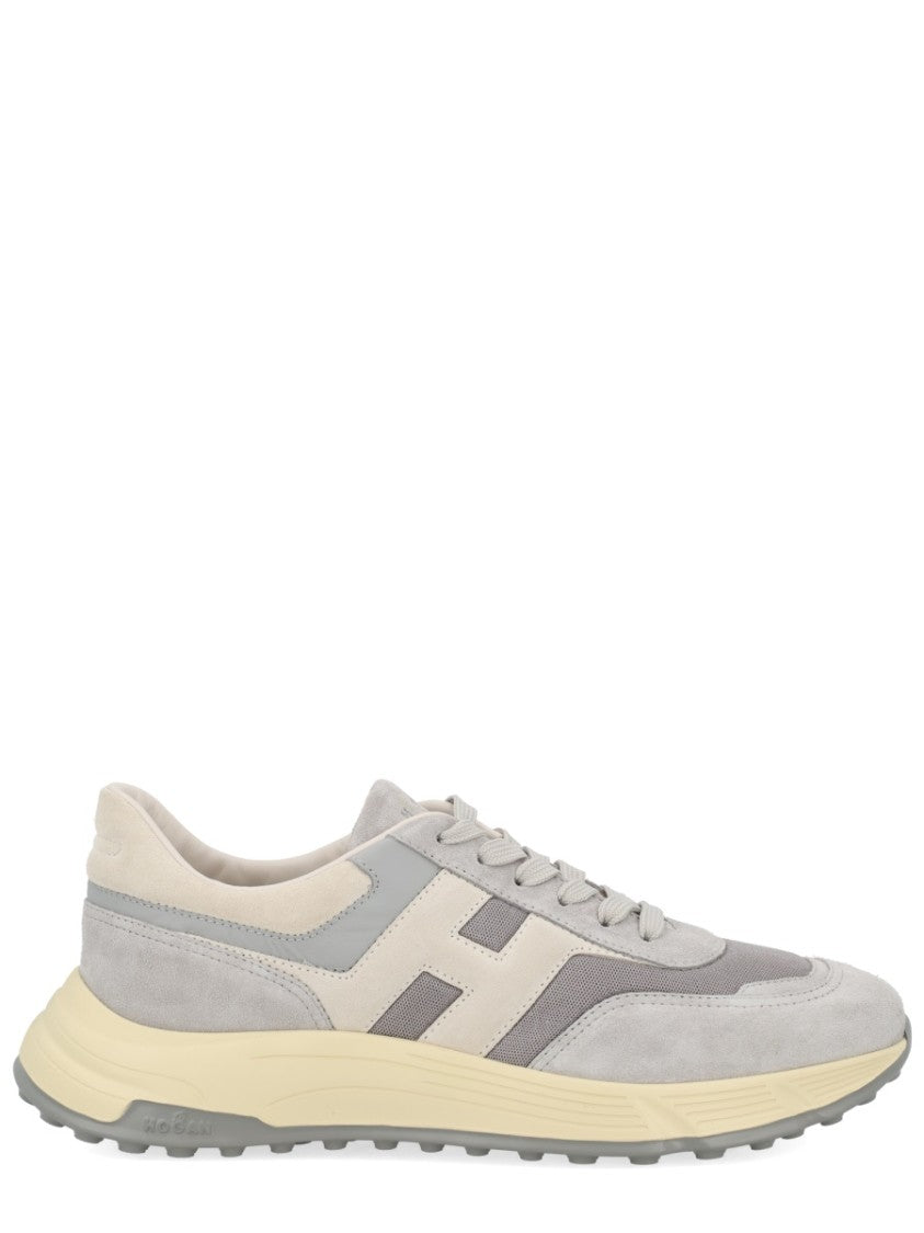 Hogan Hyperlight Calfskin Suede Panel Sneakers