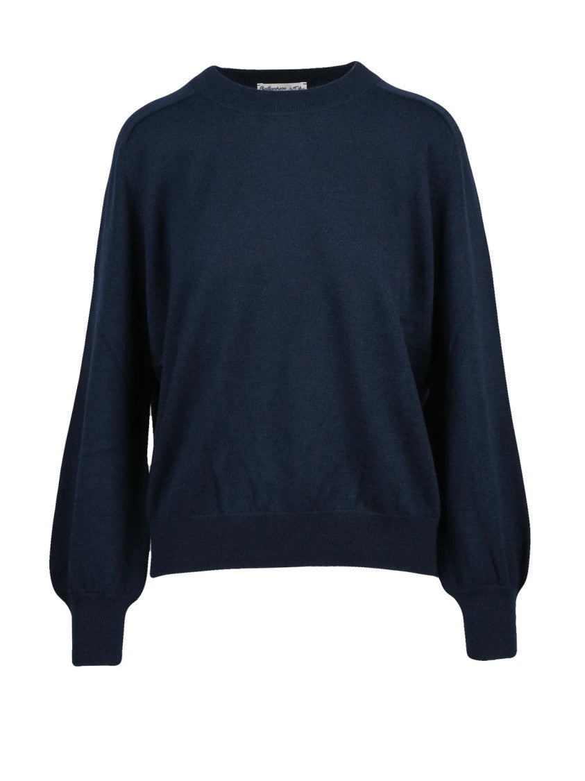 Ballantyne Cashmere Crew Neck Pullover With Puff Sleeves