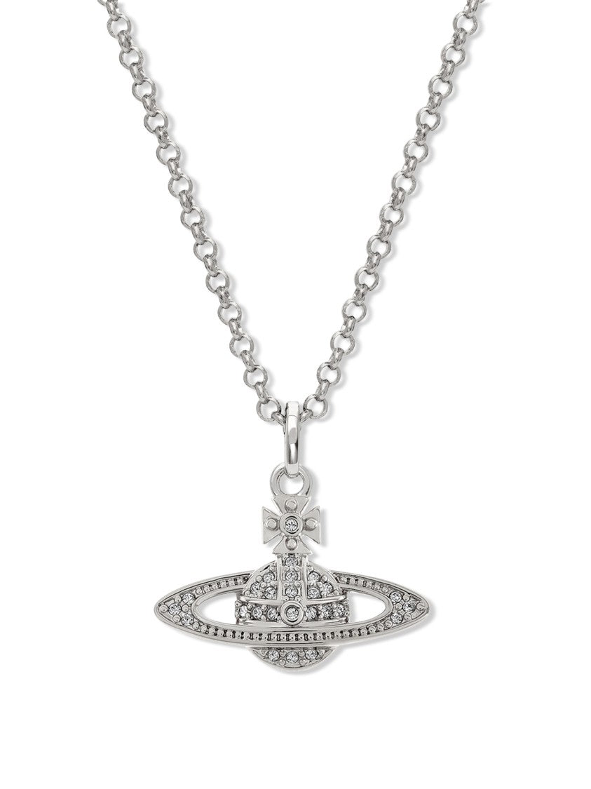 Vivienne Westwood Silver Mini Bas Relief Orb Pendant Necklace