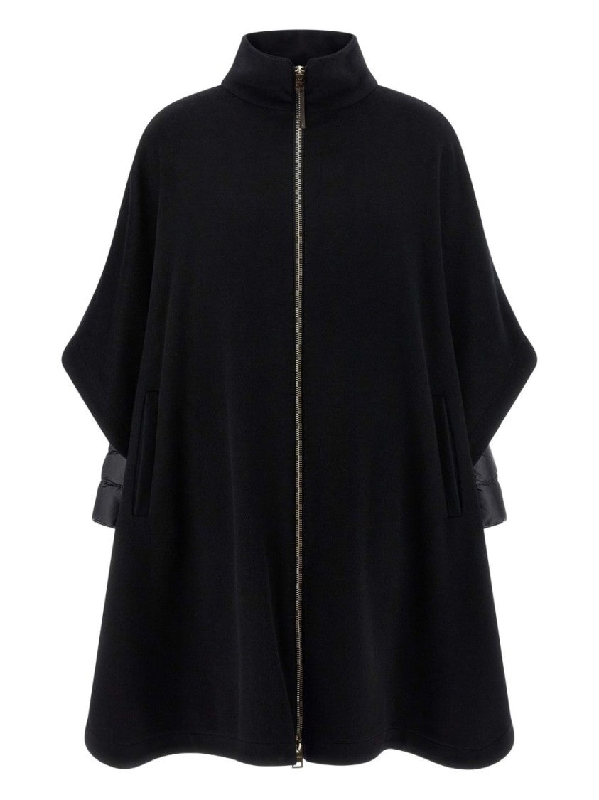 Herno Cape-Style Wool Coat With Nylon Accents