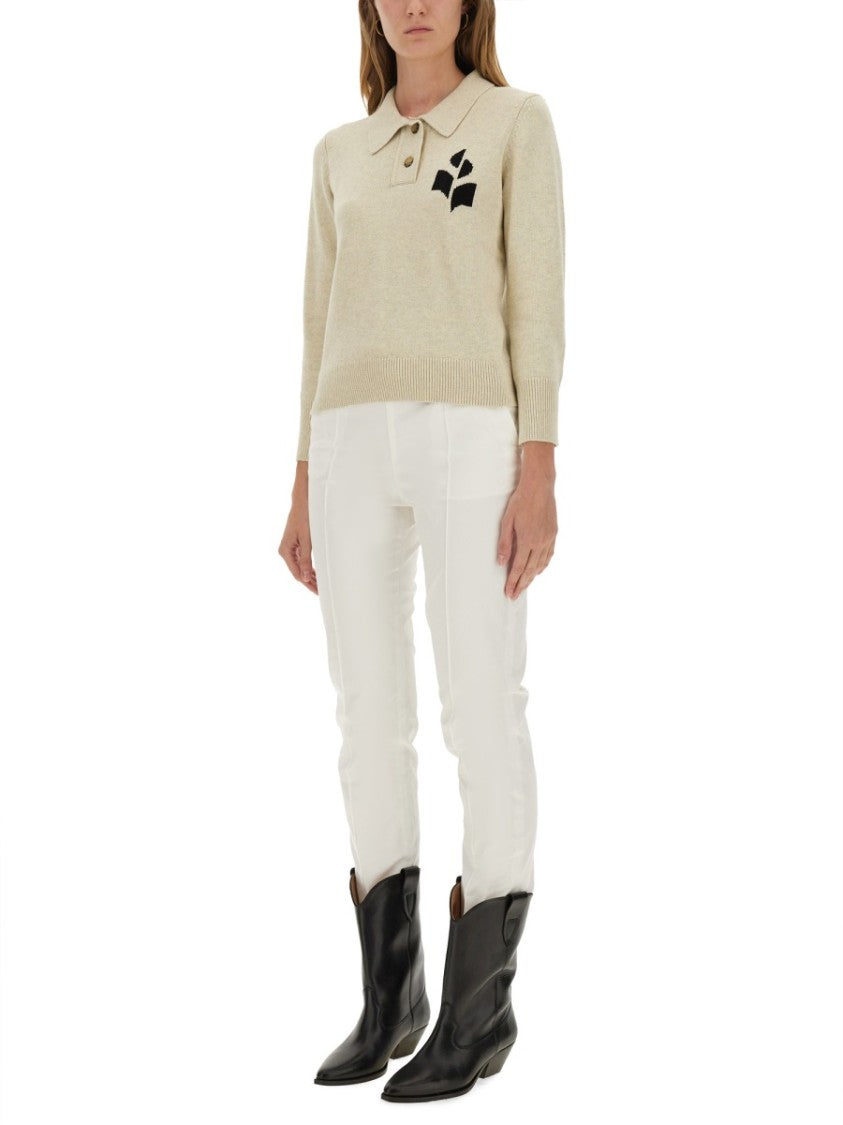 Isabel Marant Étoile Embroidered Logo With Classic Collar Polo Shirt