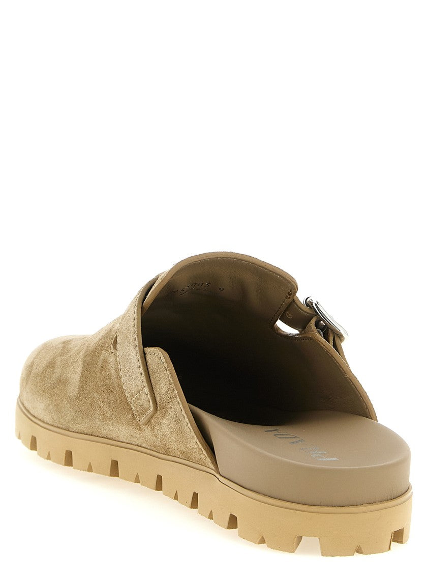 Prada Triangle Logo Sabots