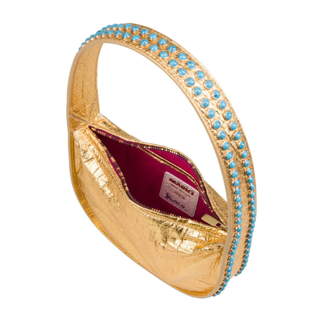 Marici Structured Frame Shoulder Bag With Brass Studs