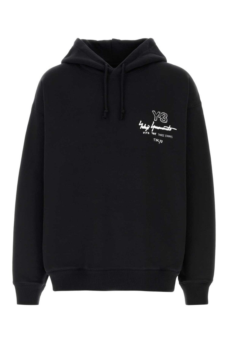 Y-3 Yamamoto Black Cotton Oversize Sweatshirt