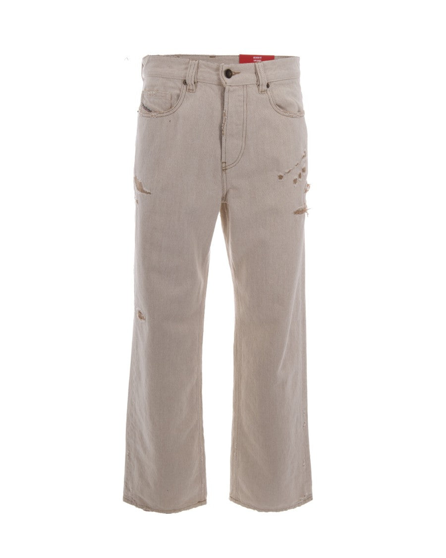 Diesel Distressed Wide-Leg Relaxed Fit Pants