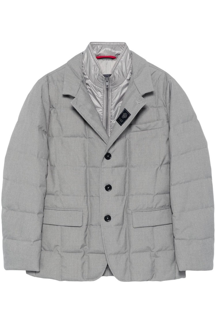 Fay Slate Nylon Quilted Down Jacket