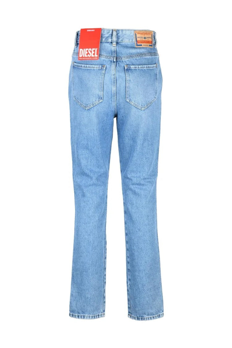 Diesel Light Blue Cotton Women's Straight Leg Jeans