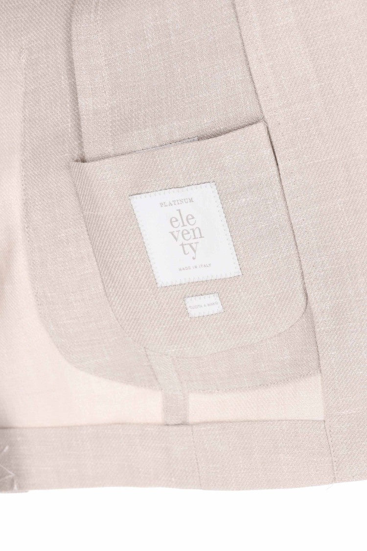Eleventy Cross-Ply Zegna Fabric Beige Suit