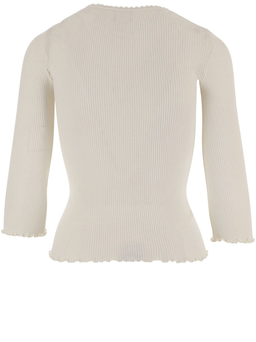 Chloé Ribbed Knit Top With Button-Down Front