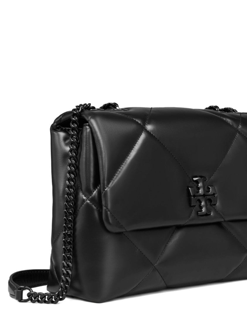Tory Burch Black Kira Diamond Quilted Leather Shoulder Bag