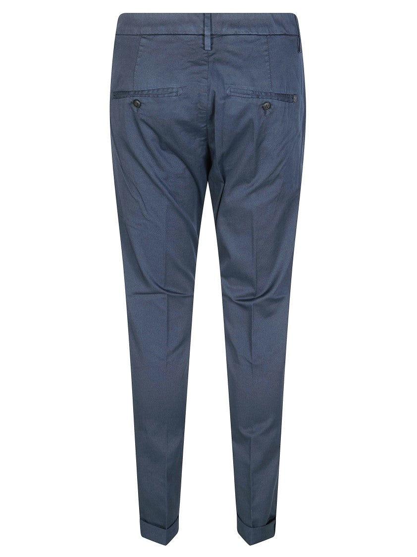 Dondup Blue Gabardina Cuffed Hems Pants
