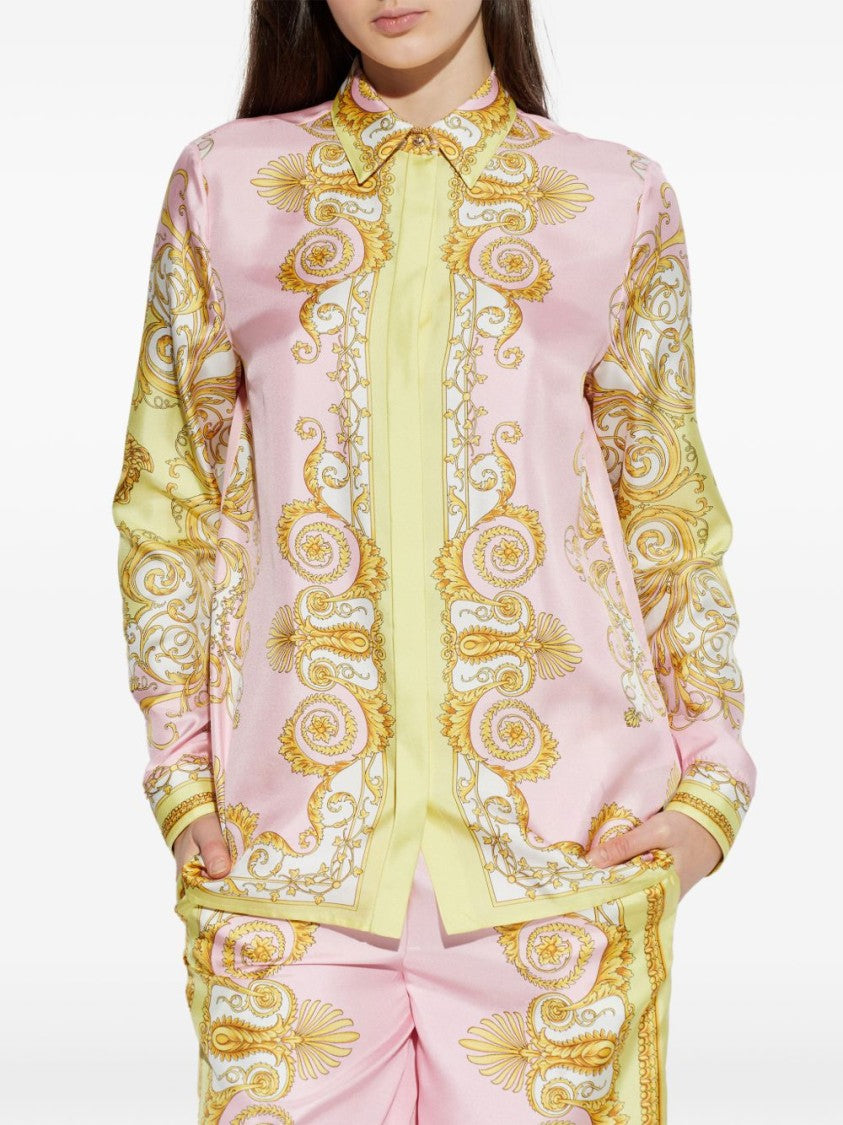 Versace Baroque-Inspired Silk Shirt With Golden Motifs