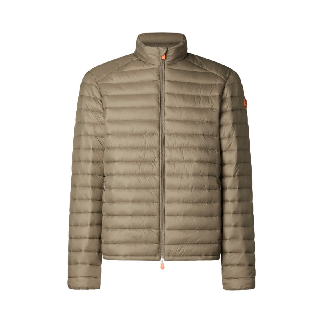Save The Duck Beige Quilted Stand-Up Collar Padded Coat