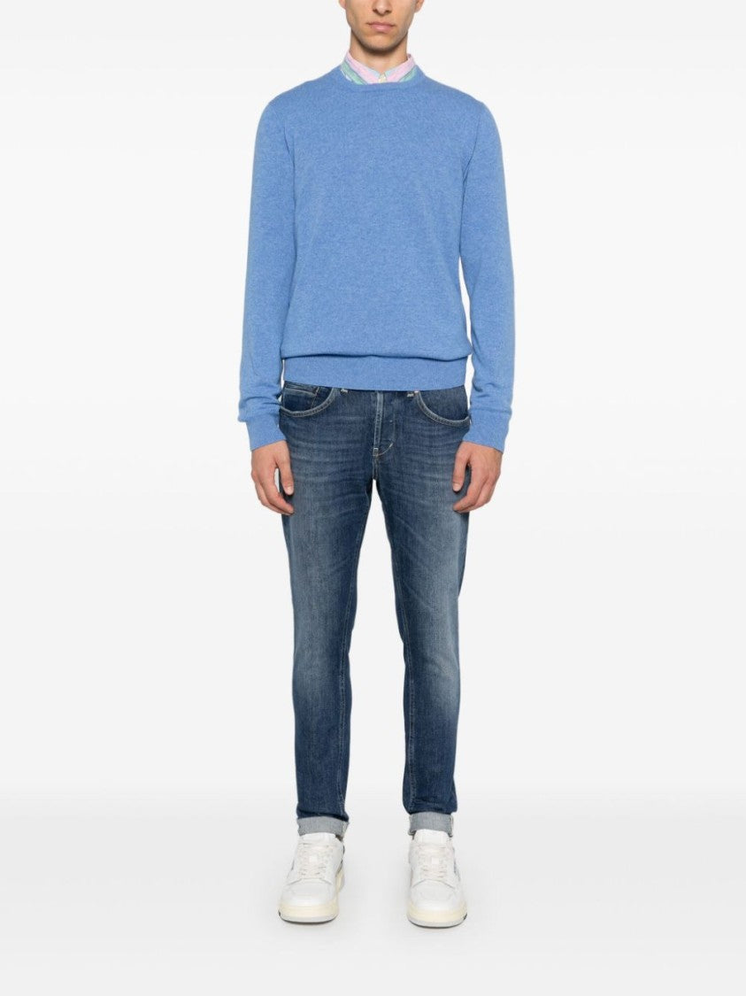 Dondup Indigo Blue Cotton Blend Denim