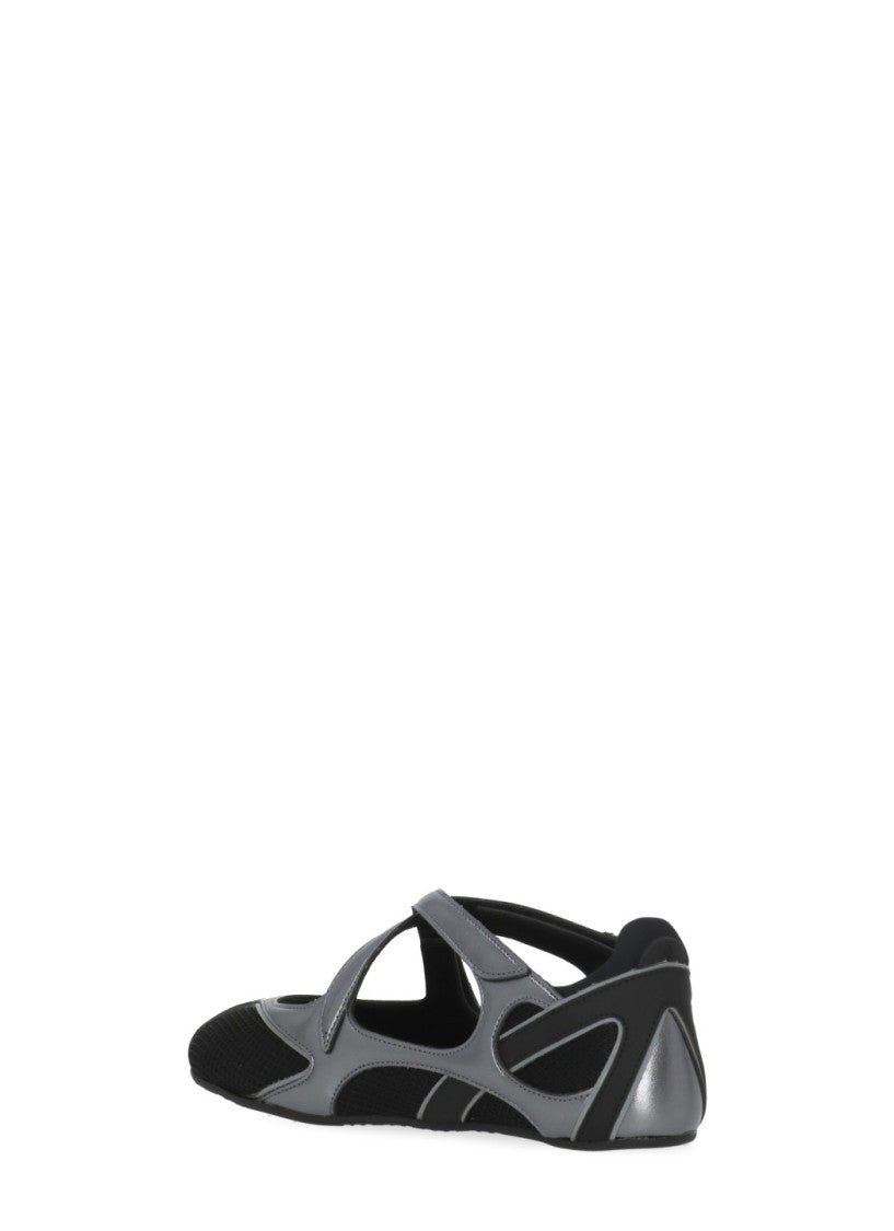 The Attico Black Floor 01 Velcro Flats