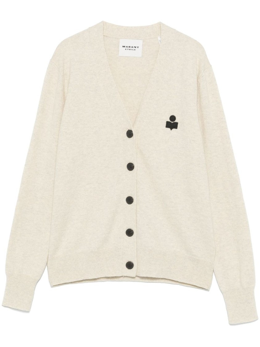 Isabel Marant Étoile Light Beige Knit Sweater With V-Neckline And Button-Down Front