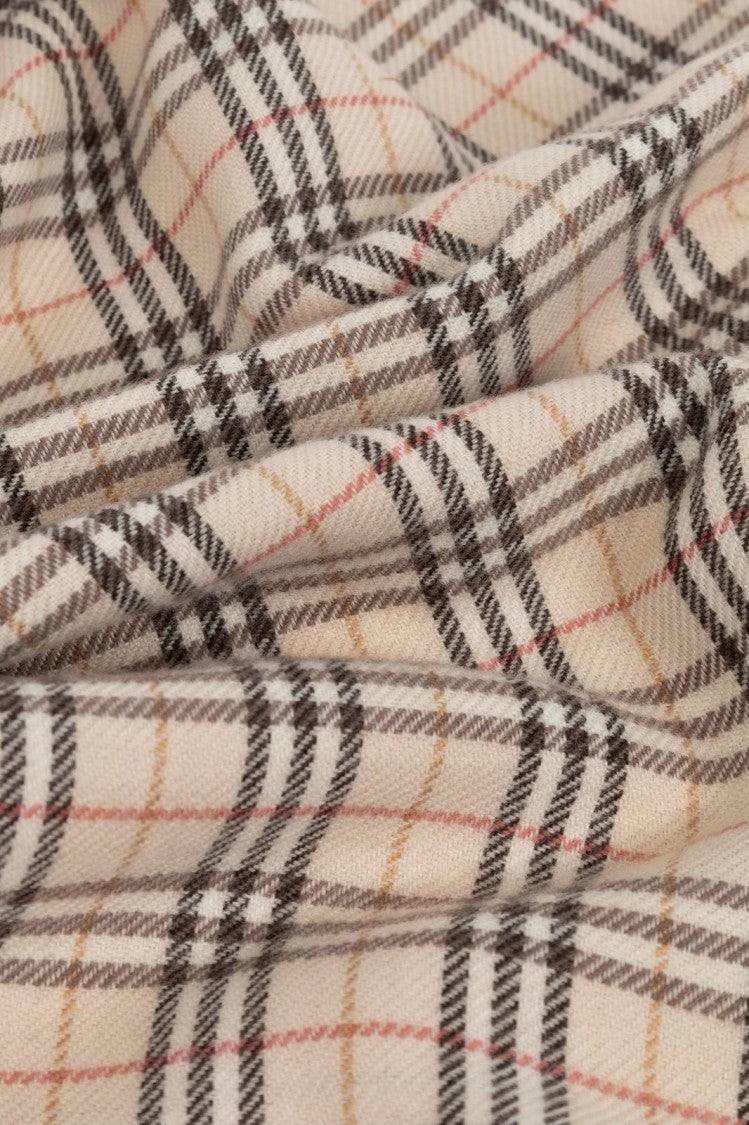Burberry Traditional Check Pattern Scarf With Fringed Edges