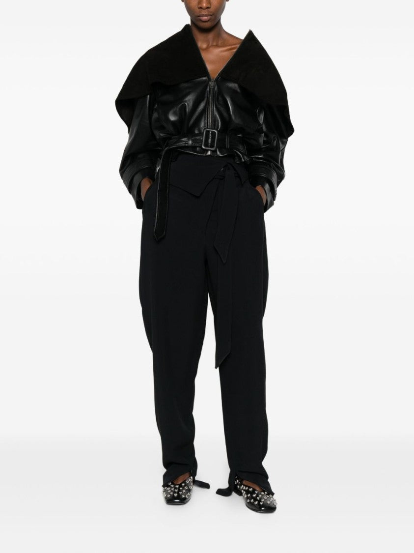 The Attico High-Waisted Trousers With Self-Tie Belt
