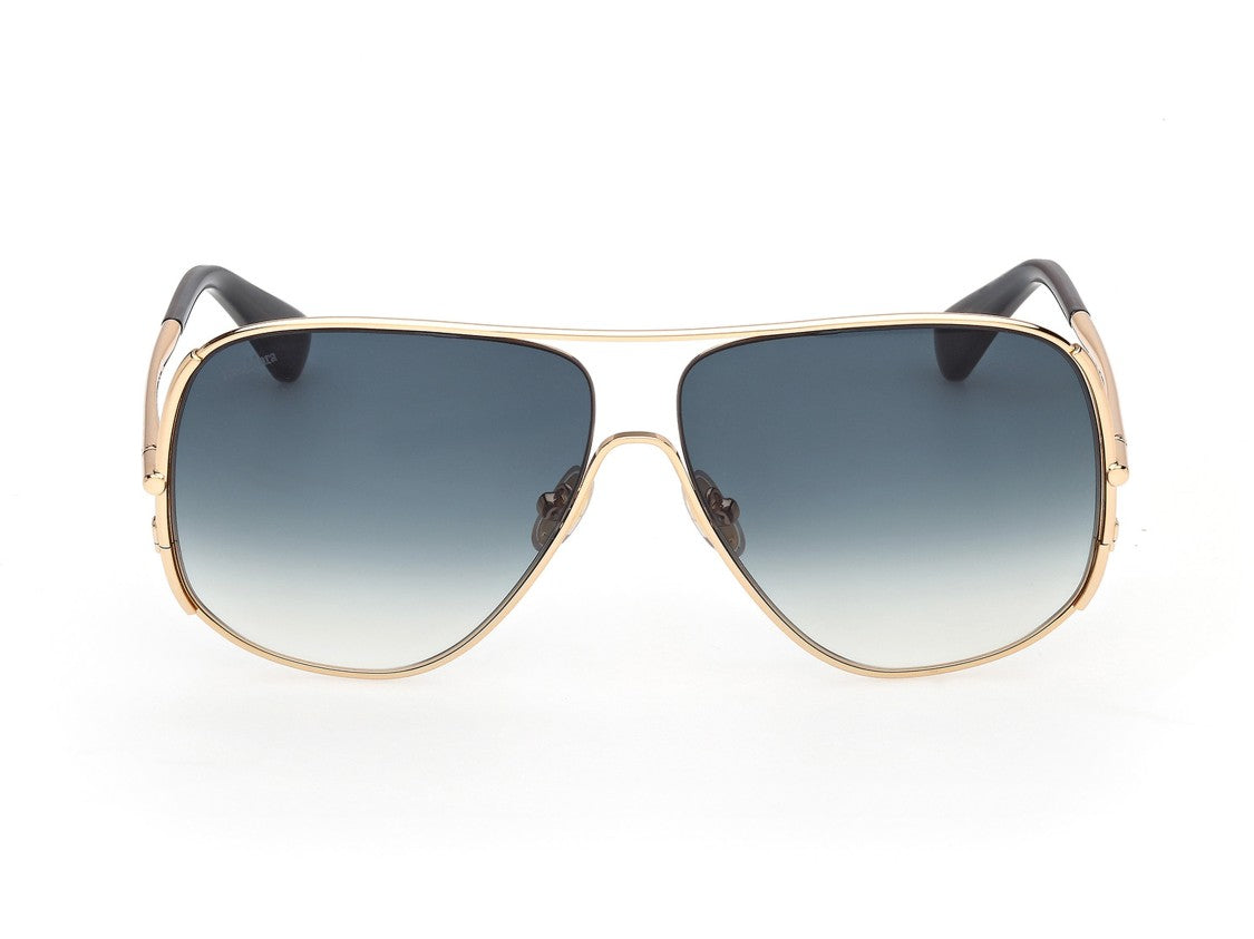 Max Mara Gold Mm0190 Aviator Metal Sunglasses