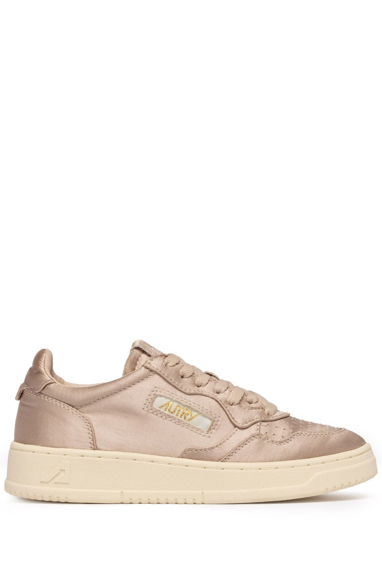 Autry Pink Medalist Satin Sneakers
