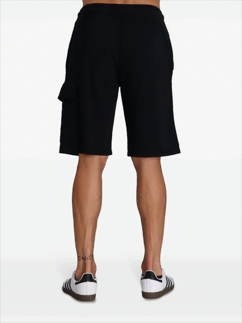 C.P. Company Minimalist Black Shorts With Drawstring Waistband
