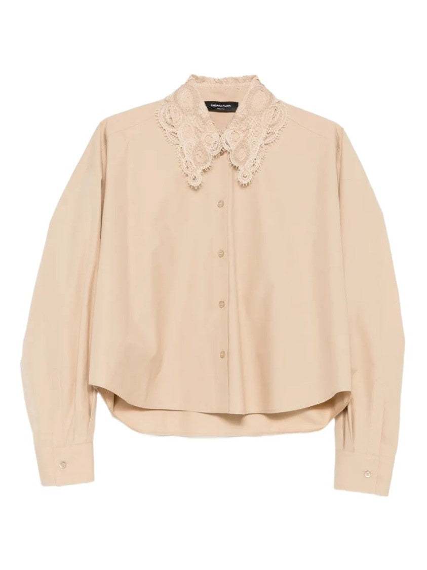 Fabiana Filippi Lace-Trimmed Button-Down Shirt