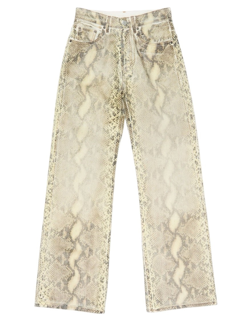 Acne Studios Relaxed Fit Jeans With Snake Print Design