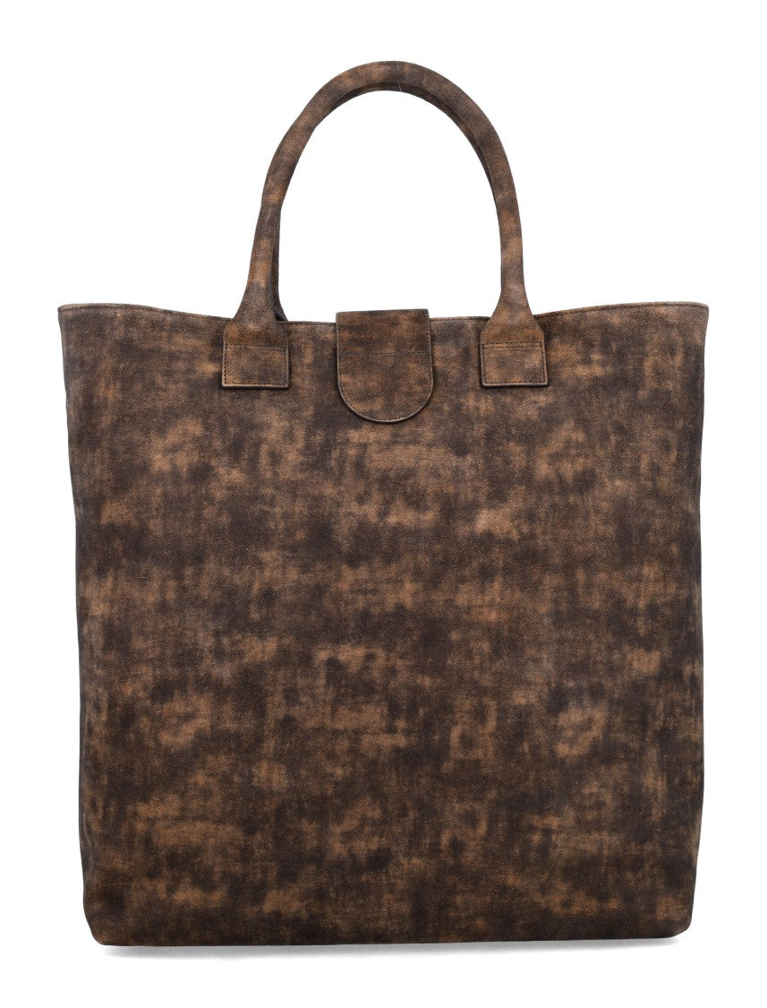 Emporio Armani Vintage-Effect Suede Shopper Bag