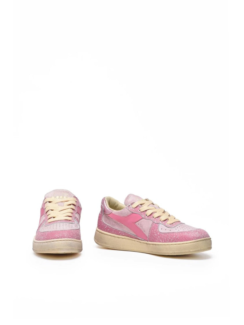 Diadora Heritage Pink Leather Basket Sneakers