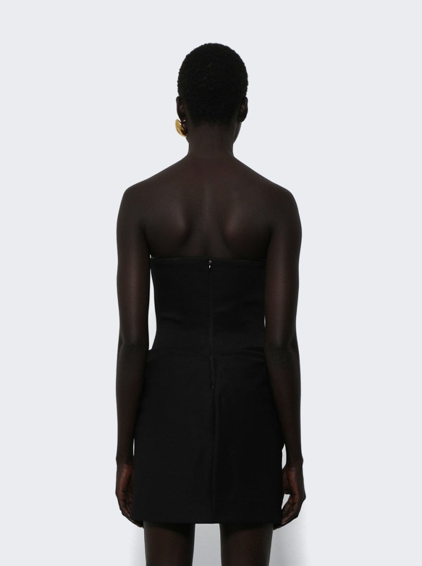 Coperni Strapless Black Mini Dress With Graphic Neckline