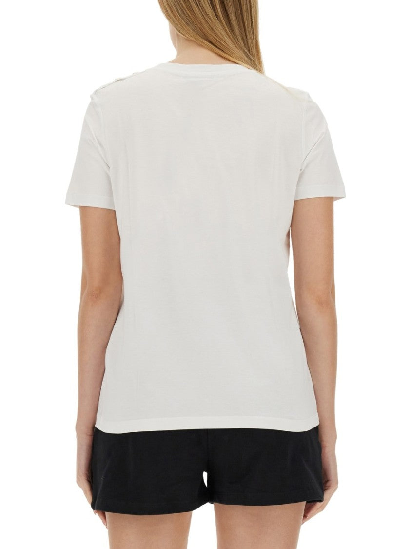 Balmain Classic White T-Shirt With Bold Logo