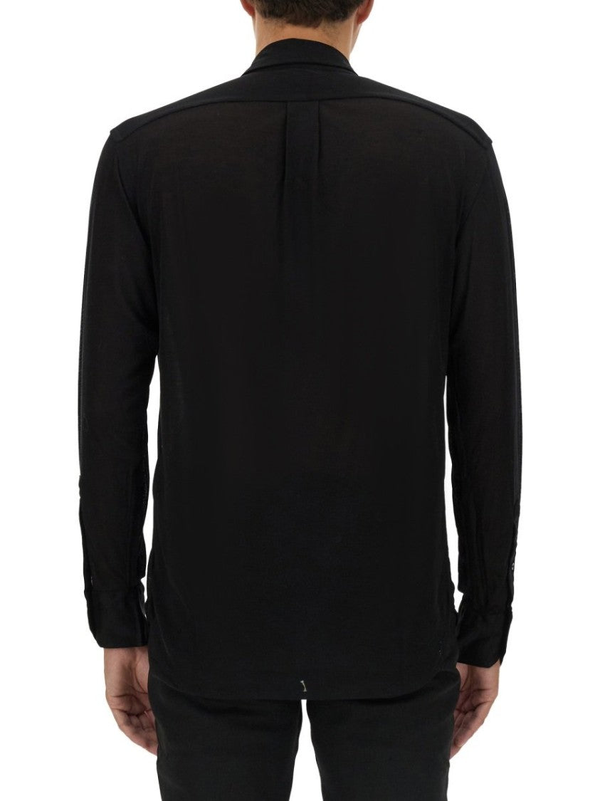 Tom Ford Black Silk Shirt With Classic Collar
