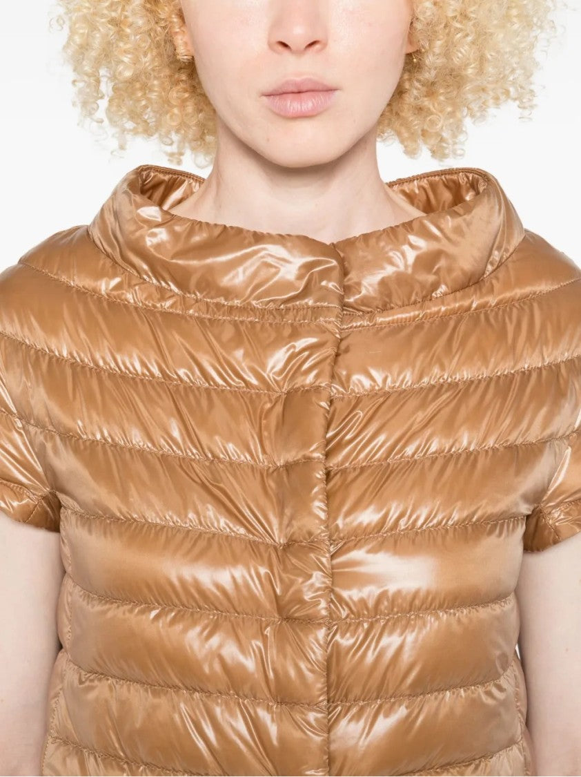Herno Glossy-Finish Short-Sleeved Puffer Jacket