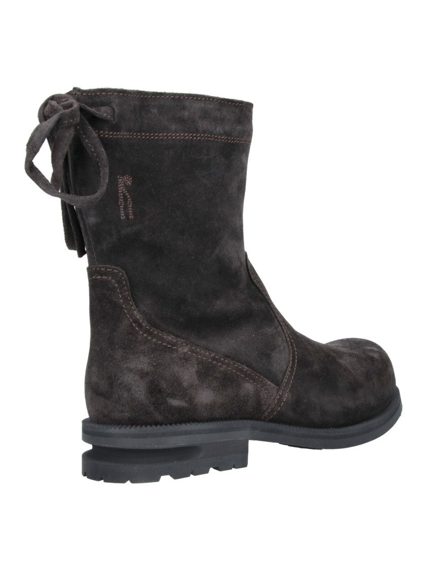 Kiko Kostadinov Brown Farkas Suede Side Zip Boots