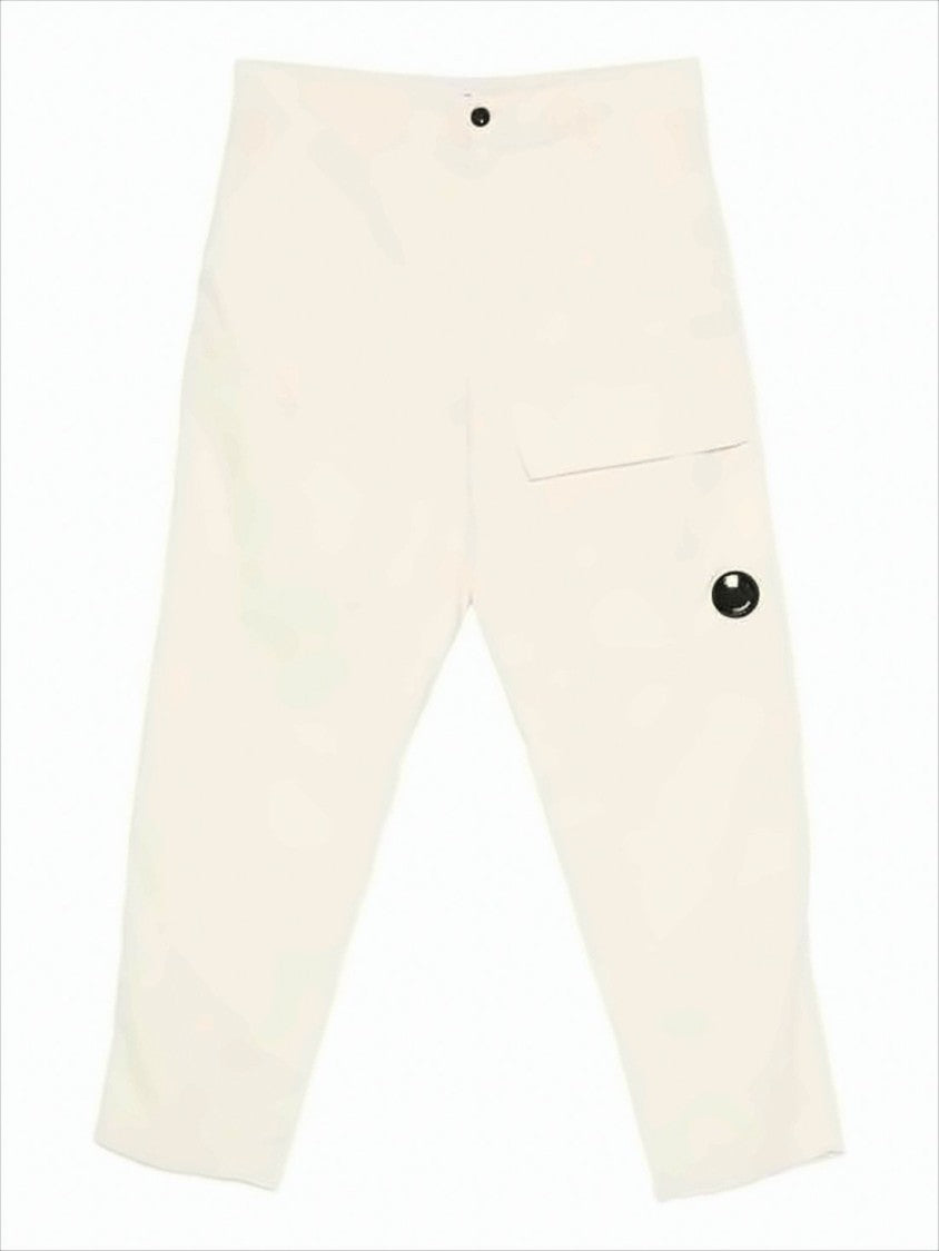 C.P. Company Relaxed Fit Straight Pants With Minimalist Design And Distinctive Patch